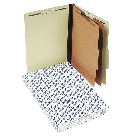 Zoro Select File Folders 8-1/2" x 14", 2/5-Cut Tab, Light Green, Pk10 PFX2257G