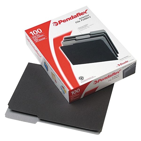 Zoro Select File Folders 8-1/2" x 11", 1/3-Cut Tab, Black, Pk100 PFX421013BLA