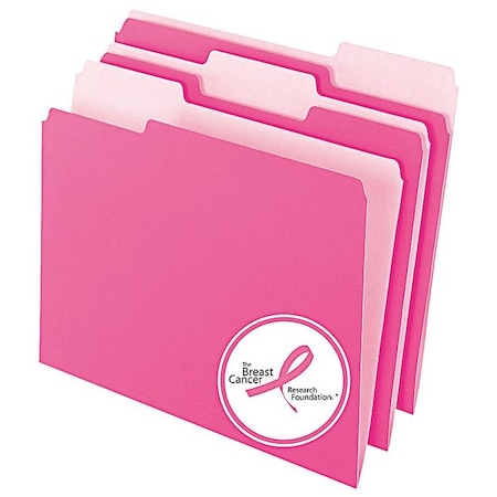 Zoro Select File Folders 8-1/2" x 11", 1/3-Cut Tab, pink, Pk100 PFX421013PIN