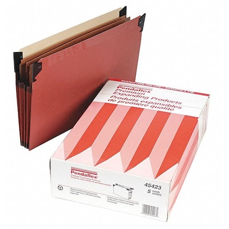 Pendaflex Box Hanging File Folders 8-1/2" x 14", Red, Pk5 PFX45423