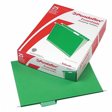 Pendaflex Hanging File Folders, Bright Green, PK25 PFX81610