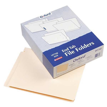 Zoro Select File Folders 8-1/2" x 11", Straight Tab, Manila, Pk100 PFXH110