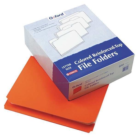 Zoro Select File Folders 8-1/2" x 11", Straight Tab, Orange, Pk100 PFXR152ORA