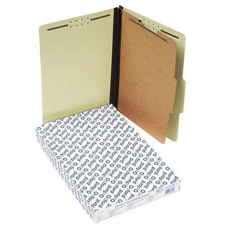 Zoro Select File Folders 8-1/2" x 14", 2/5-Cut Tab, Light Green, Pk10 PFX2157G