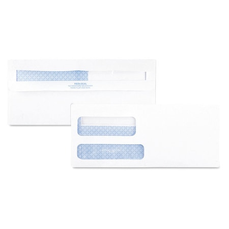 Quality Park Dbl Window Envelope, White, Paper, PK500 QUA24529