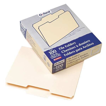 Zoro Select File Folders 8-1/2" x 11", 1/3-Cut Tab, Manila, Pk100 PFX752132
