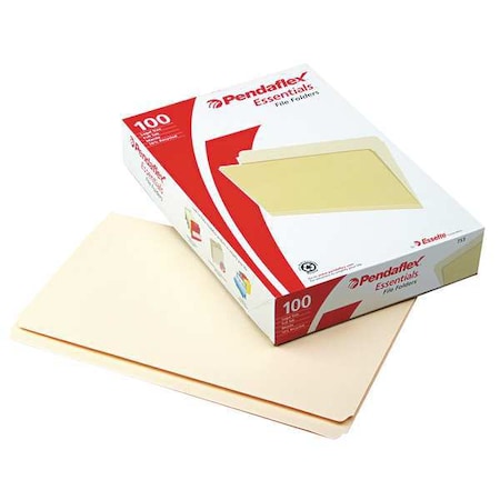 Zoro Select File Folders 8-1/2" x 14", Straight Tab, Manila, Pk100 PFX753