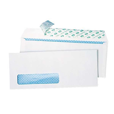 Quality Park Window Envelope, White, Paper, PK500 QUA69222