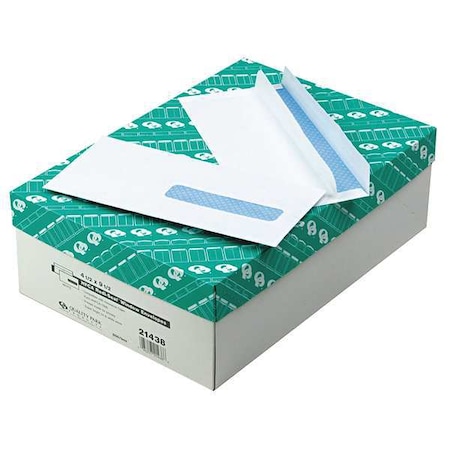 Quality Park Business Envelope, White, Paper, PK500 QUA21438