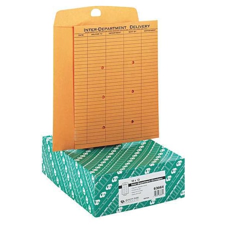 Quality Park Interoffice Envelope, Lt.Brwn, Kraft, PK100 QUA63664