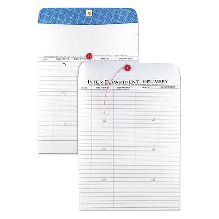 Quality Park Interoffice Envelope, White, Paper, PK100 QUA63663