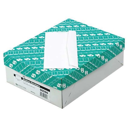 Quality Park Business Envelope, White, Paper, PK500 QUA90090