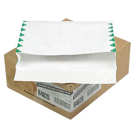 Quality Park Expandable Envelope, White, PK100 QUAR4620