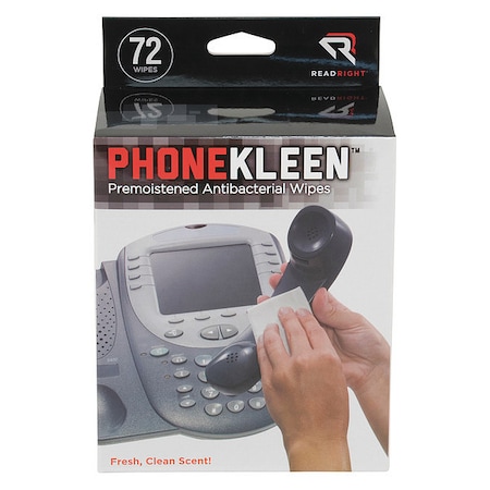 Read Right Disinfecting Phone Wipes, 5 x 5", PK72 REARR1303