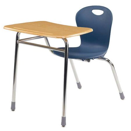 Virco - ZCONBRMBLU51BRN38CHRM - Combo Desk, Hard Plastic, Navy