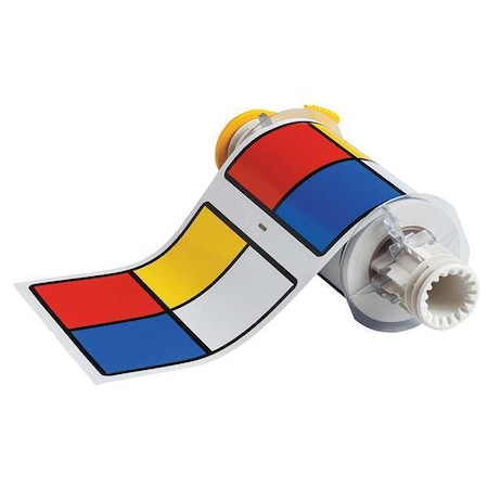 Brady Label, Red/Yellow/Blue/White, Labels/Roll: 95 130810