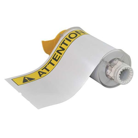 Brady Label, White/Yellow/Black, Labels/Roll: 60 130785