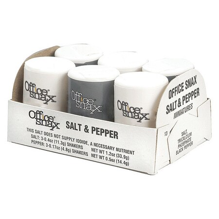 Office Snax Mini Salt/Pepper Shakers, 0.4oz, PK144 OFX00056