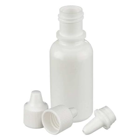 Zoro Select Dropper Bottle, 15mL, White, Round, PK144 211623