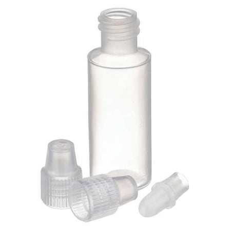 75mlと50ml 100 mL, Polypropylene Bottle with Screw-On Cap, 38 x 102mm - 6Pk