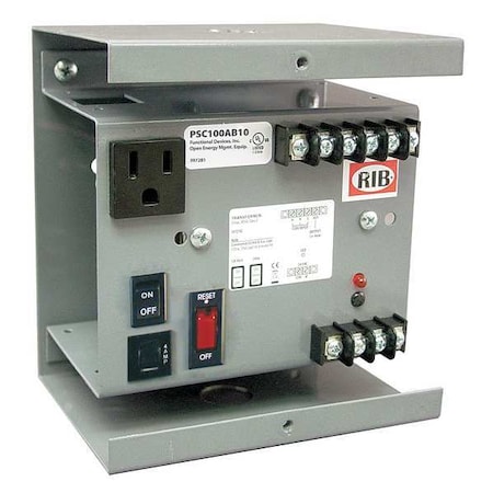 Functional Devices-Rib Class 2 Transformer, 100 VA, NEMA 1, 24V AC, 120V AC PSC100AB10