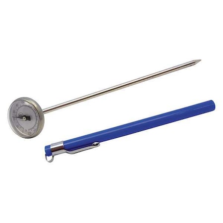 Zoro Select 5" Stem Analog Dial Pocket Thermometer, 0 Degrees to 220 Degrees F 23NU29