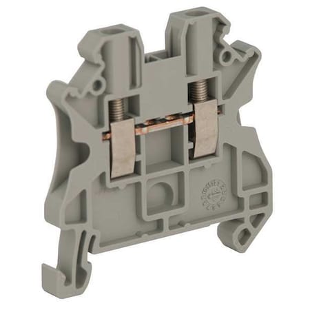 Schneider Electric Terminal Block, Pass-Through, 1 Pole, 20 A, 1,000 V AC, 12 AWG, Screw Termination, Gray NSYTRV22