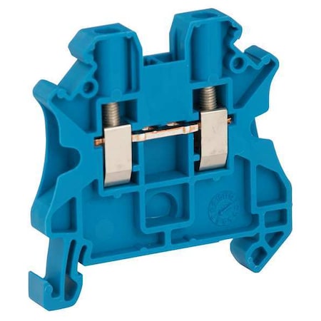Schneider Electric Terminal Block, Pass-Through, 1 Pole, 30 A, 1,000 V AC, 10 AWG, Screw Termination, Blue NSYTRV42BL