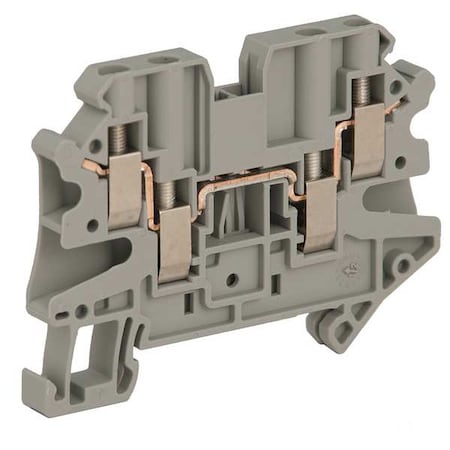 Schneider Electric Terminal Block, Pass-Through, 1 Pole, 30 A, 500 V AC, 10 AWG, Screw Termination, Gray NSYTRV44