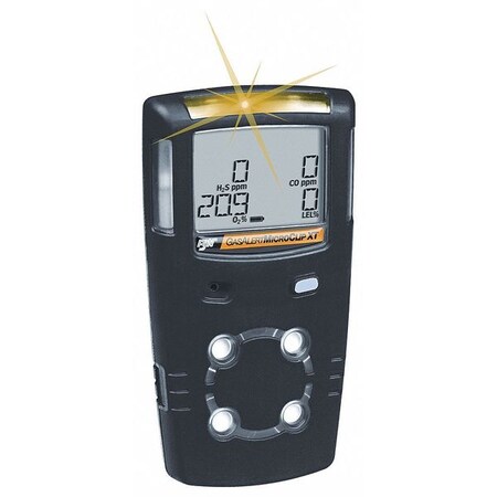 Honeywell Bw Multi-Gas Detector, 3 Gas, Australia, 10 hr. Battery Life, Black MC2-XWH0-B-AU