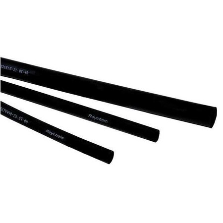 Raychem Shrink Tubing, 0.187in ID, Black, 4ft, PK25 CPGI-DWP-125-3/16-BK-STK