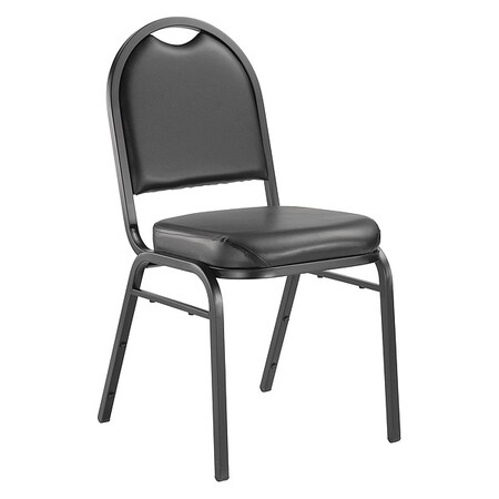 NATIONAL PUBLIC SEATING Stacking Chair, 9200 Series, Vinyl Black 9210-BT