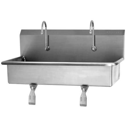 Sani-Lav Wall Mount, 2 Hole, Single Knee Pedal, Silver, Wash Station 54W1