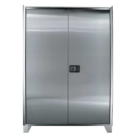 Jamco Shelving Storage Cabinet, 73 in H, 36 in W, 18 in D, Paddle, Keyed, Gray, 4 Shelves, 0 Drawers KG136