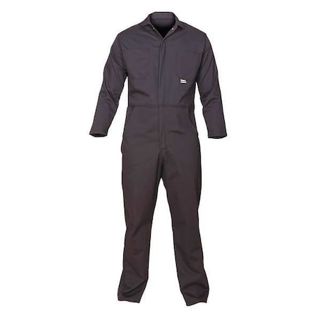 CHICAGO PROTECTIVE APPAREL Flame Resistant Coverall, Navy Blue, Cotton Blend, 2XL 605-USN-2XL