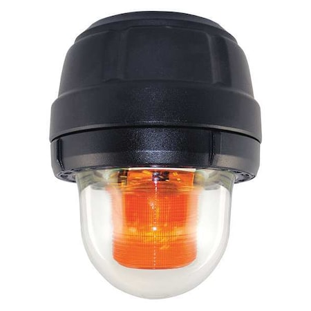 Federal Signal Warning Light, Amber, Strobe Tube, 120V AC, 80 FPM, 8 13/16 in Dia., Ceiling, Pendant, Wall 27XST-120A-MOD