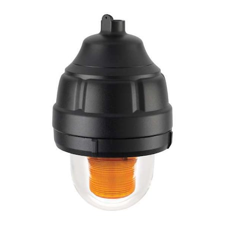 Federal Signal Warning Light, Amber, LED, 24V AC/DC, 60 FPM, 8 13/16 in Dia., Ceiling, Pendant, Wall 27XL-024A-MOD