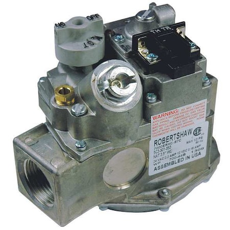 Robertshaw Gas Valve, Straight-Thru, 24V AC, -40 Degrees F 700-442