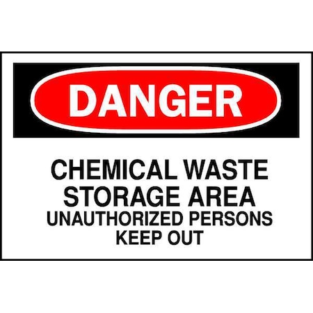 Brady Danger Sign, 10 in H, 14 in W, Polyester, Rectangle, English, 84043 84043