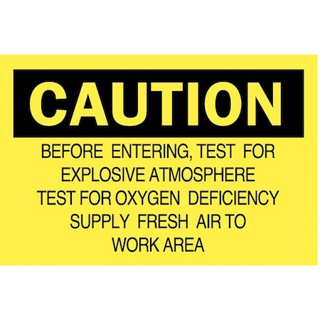 Brady Caution Sign, 7 in H, 10 in W, Rectangle, English, 40617 40617