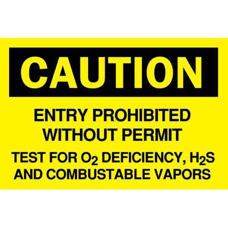 Brady Caution Sign, 7 in H, 10 in W, Polyester, Rectangle, English, 84018 84018