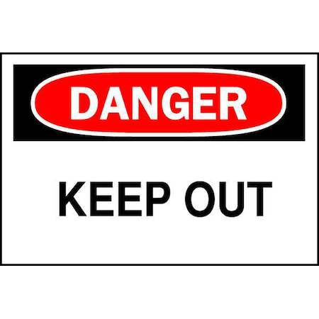 Brady Danger, Keep Out, 10" W x 7" H, Rectangle, Polyester, 84095 84095
