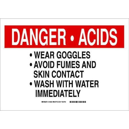 Brady Safety Sign, Aluminum, Rectangle, English 18259