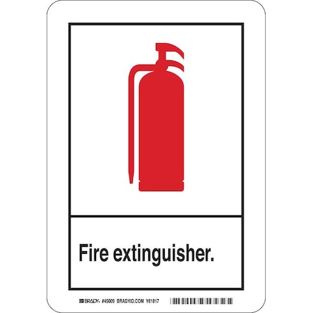 Brady Fire Extinguisher Sign, 10X7, Fiberglass 45009