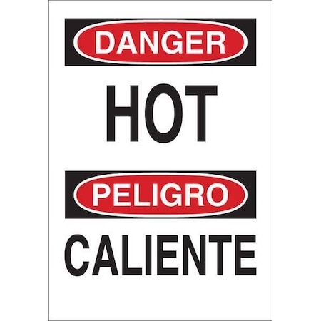 Brady Safety Sign, 14 in H, 10 in W, Aluminum, Rectangle, English, Spanish, 38360 38360