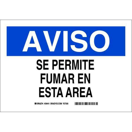Brady Safety Sign, 7 in Height, 10 in Width, Aluminum, Rectangle, Spanish 38441