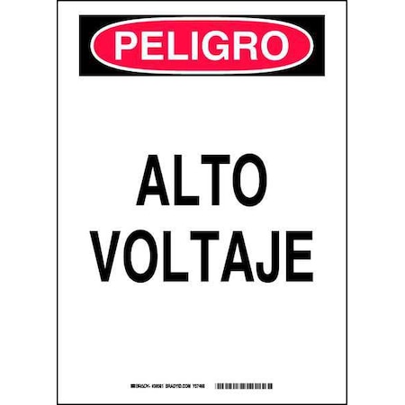 Brady Safety Sign, Aluminum, Rectangle, Spanish 38561