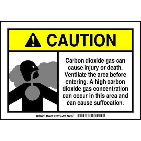 Brady Caution Sign, 7 in H, 10 in W, Polyester, Rectangle, English, 106048 106048
