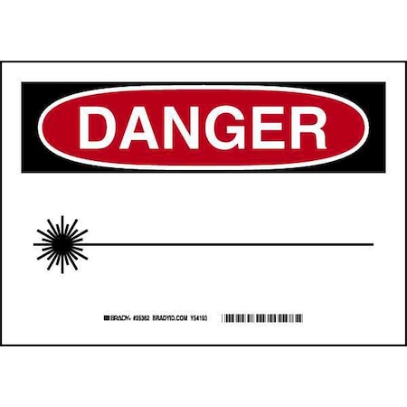 Brady Danger Sign, 10" W, 7" H, English, Plastic, White 25362