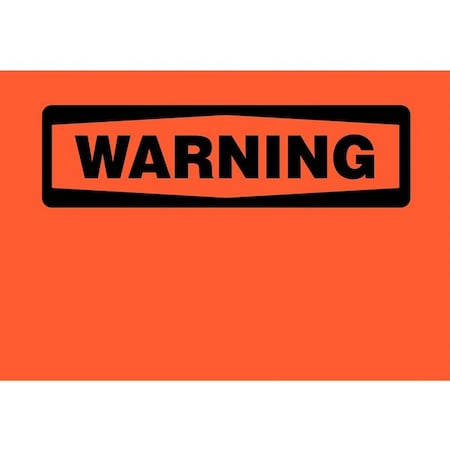 Brady Warning Sign, 10" W, 7" H, English, Polyester, Orange 88944